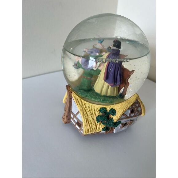 Disney Snow White Dopey Bambi Snow Water Globe Someday My Prince Will Come - Picture 4 of 5